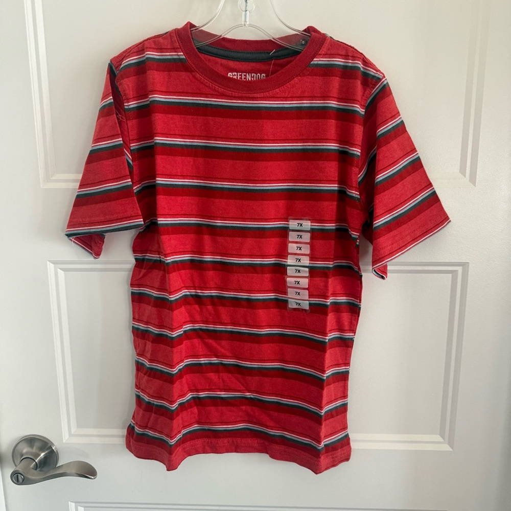 Greendog kids red striped shirt - multiple sizes